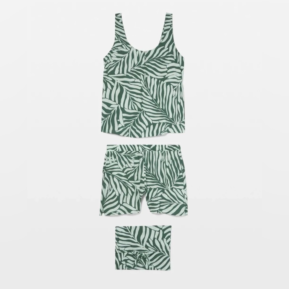 NWT, Soma Tank Shorts Pajama Set, Leaf Pattern, XS, G95 - Picture 3 of 3